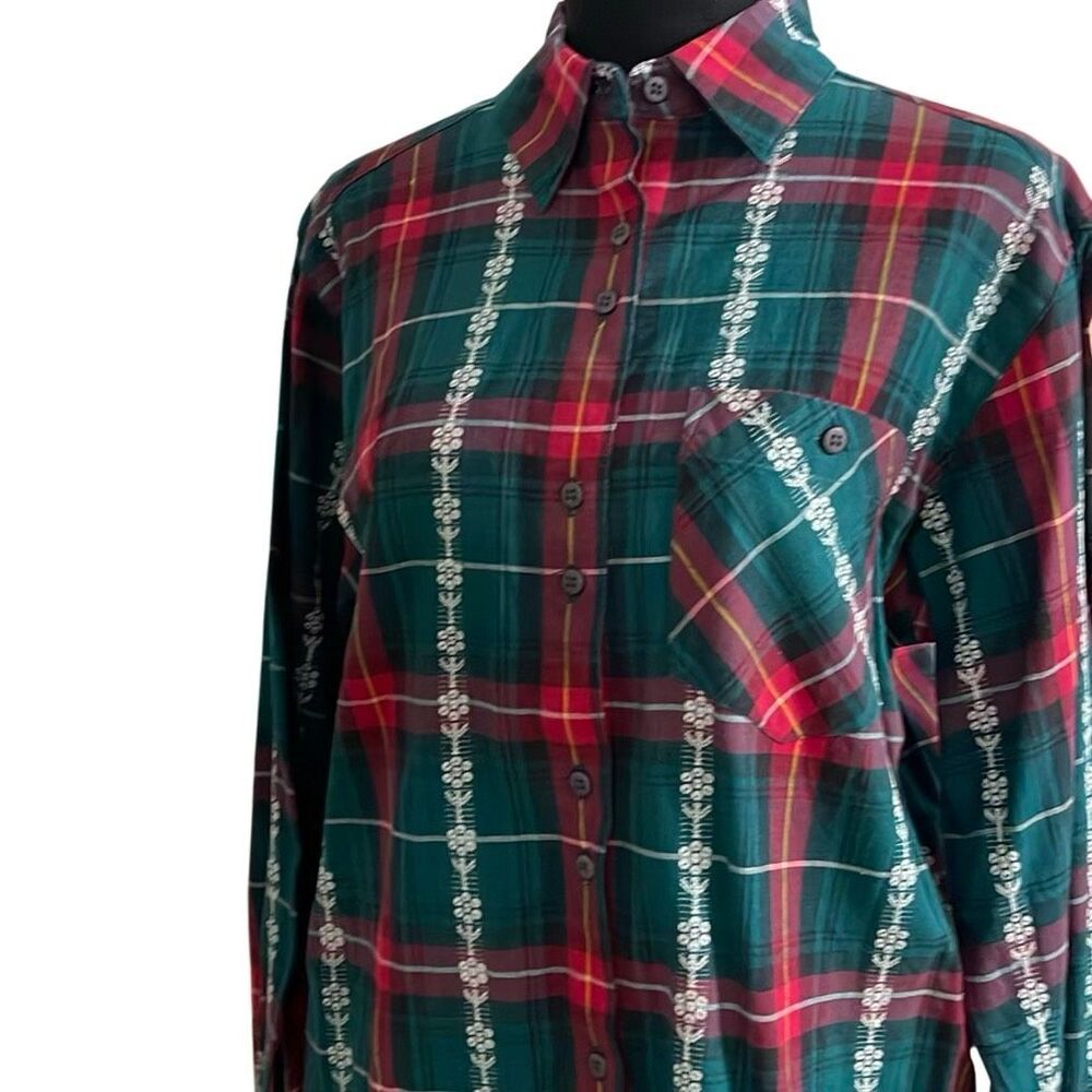 Cabin Creek Vintage Cotton Button Up Plaid Shirt size L - Picture 2 of 12